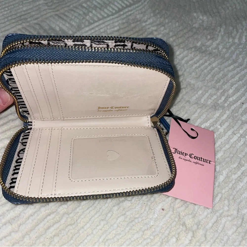 Juicy Couture Denim Blue Double Zip-Around Wallet